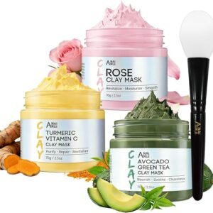 ANAiRUi Mascarilla Facial Cúrcuma y Vitamina C Arcilla Rosa
