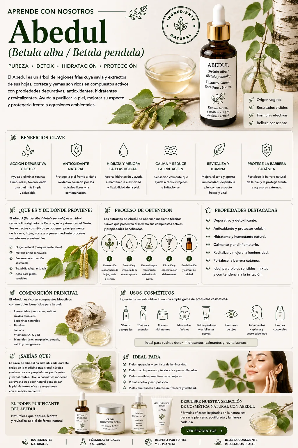 Abedul: propiedades y beneficios cosméticos
