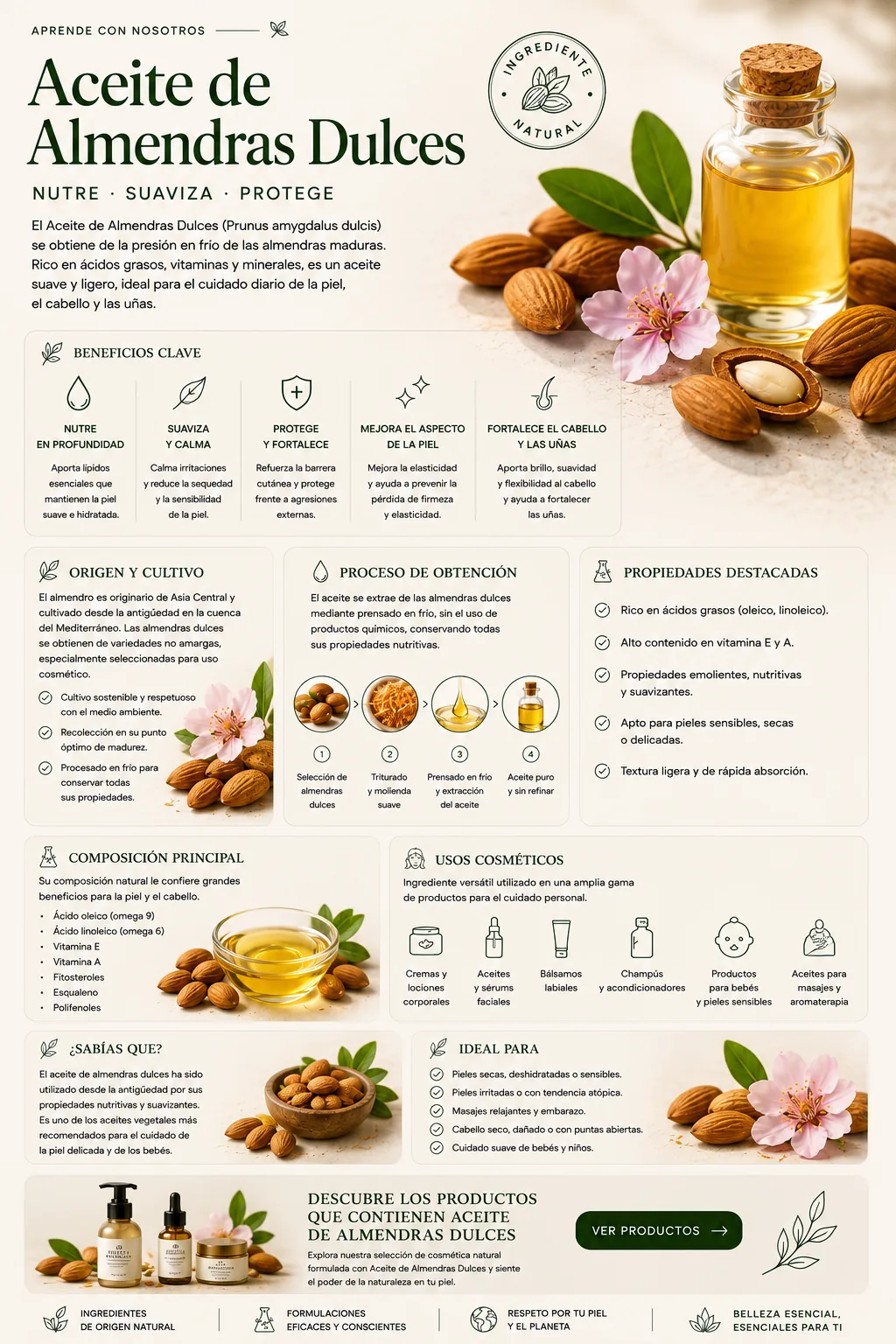 Aceite de Almendras Dulces: propiedades y beneficios