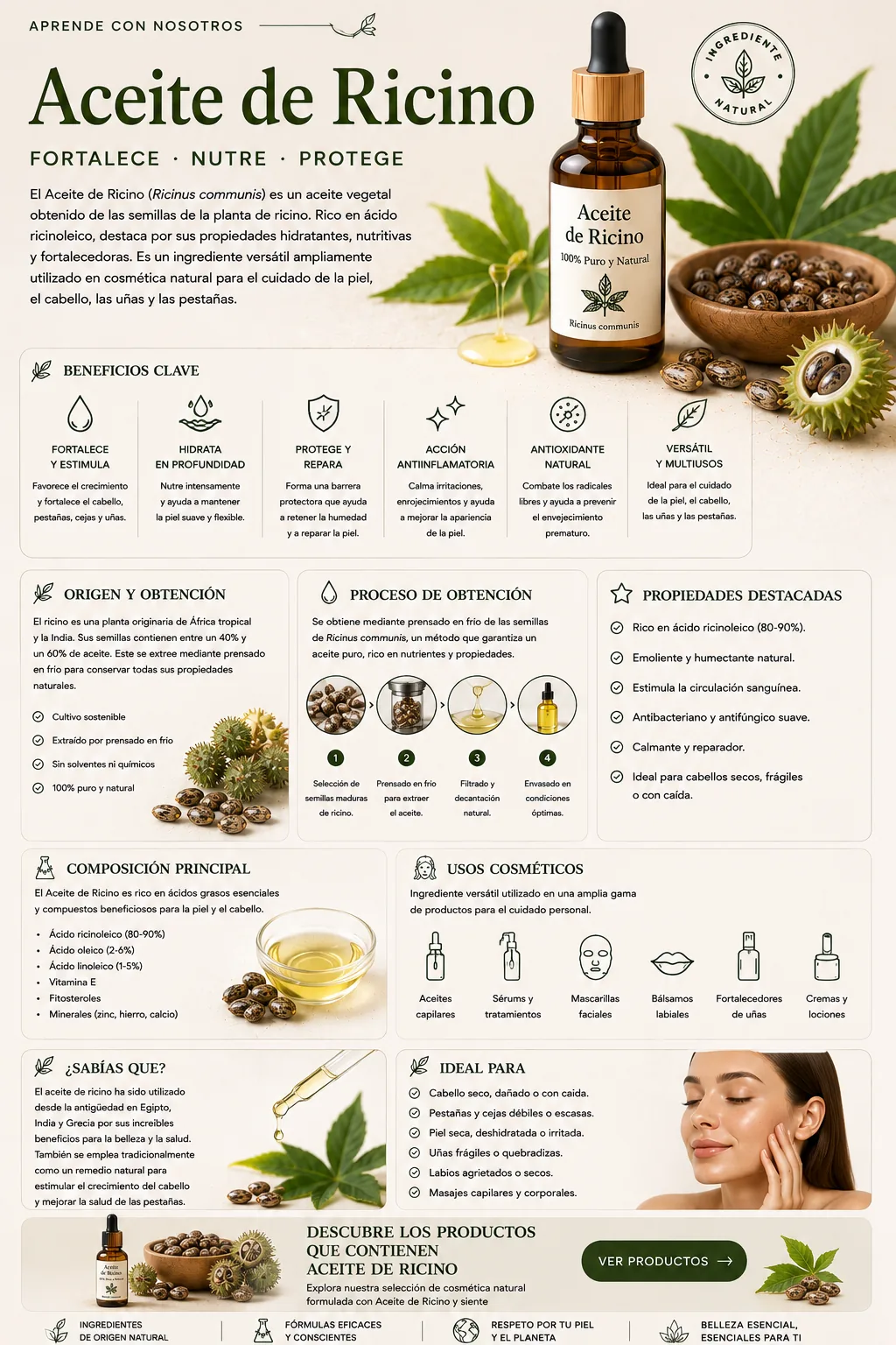 Aceite de Ricino: propiedades y beneficios cosméticos