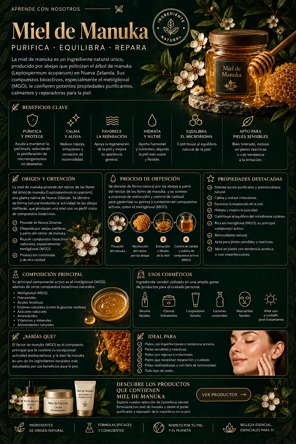 Miel de manuka: propiedades y beneficios cosméticos