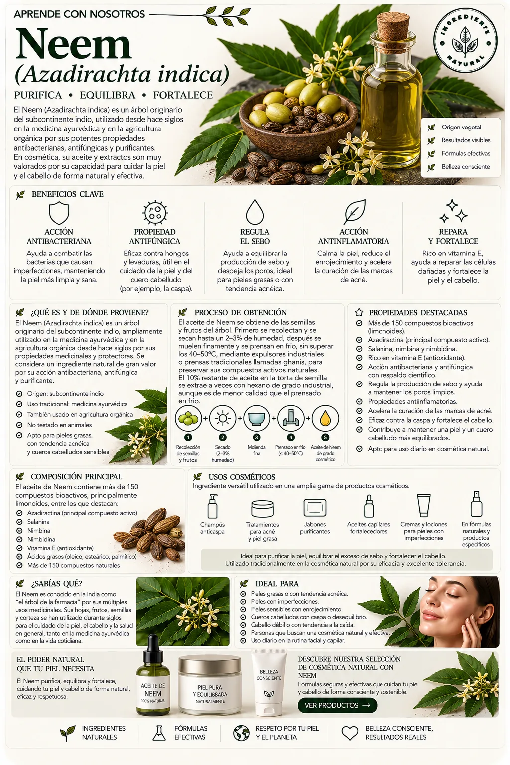 Neem: propiedades y beneficios cosméticos