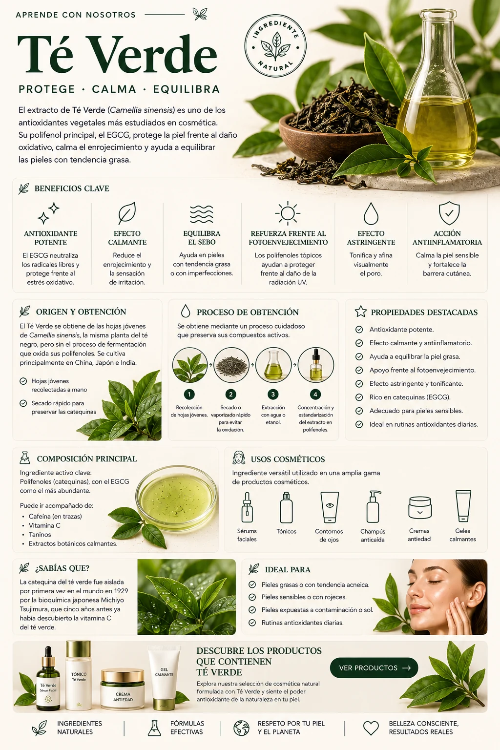 Té Verde: propiedades y beneficios cosméticos